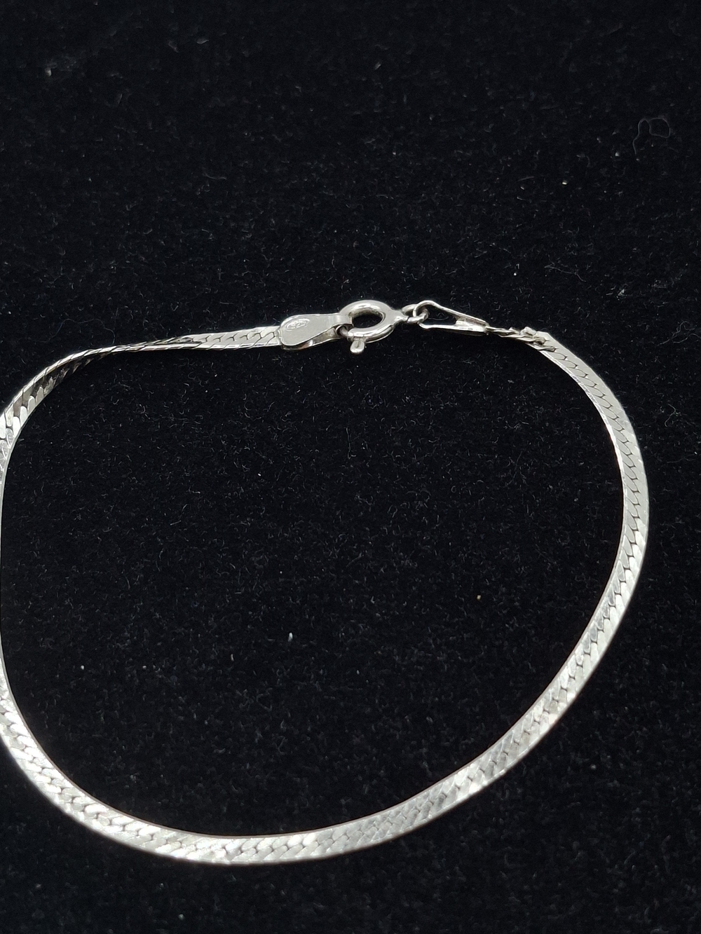 Sterling Silver Herringbone Bracelet - Silver